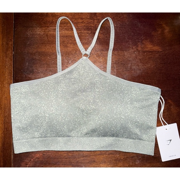 Gymshark Other - NWT Gymshark Adapt Fleck Seamless Halter Sports Bra Light Sage Green Size L